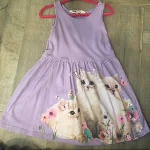 H&M cotton lilac kitty tank dress 2T-4T